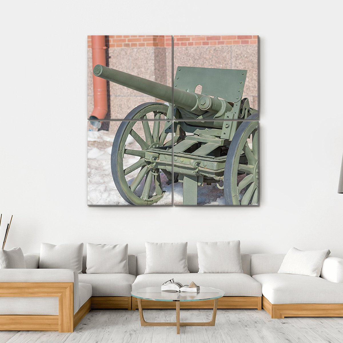 Old Cannon Russia Canvas Wall Art-4 Square-Gallery Wrap-17" x 17"-Tiaracle
