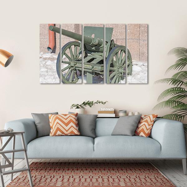 Old Cannon Russia Canvas Wall Art-5 Horizontal-Gallery Wrap-22" x 12"-Tiaracle