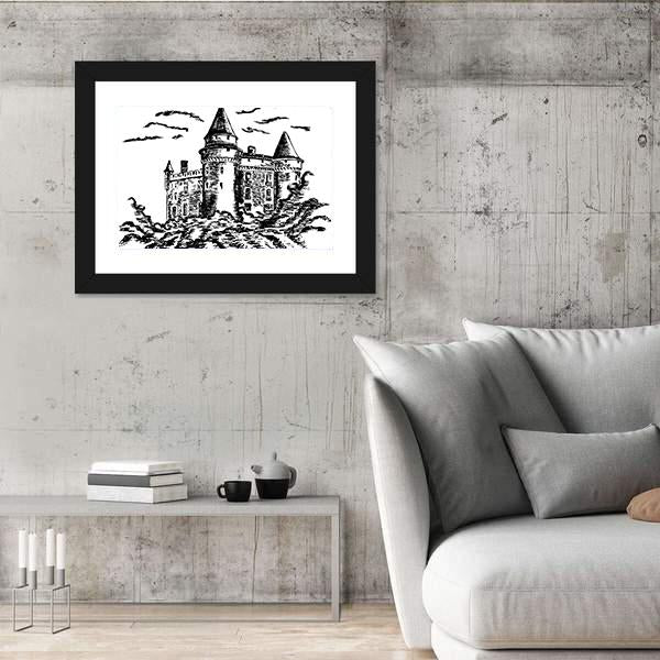 Old Castle Canvas Wall Art-3 Horizontal-Gallery Wrap-25" x 16"-Tiaracle