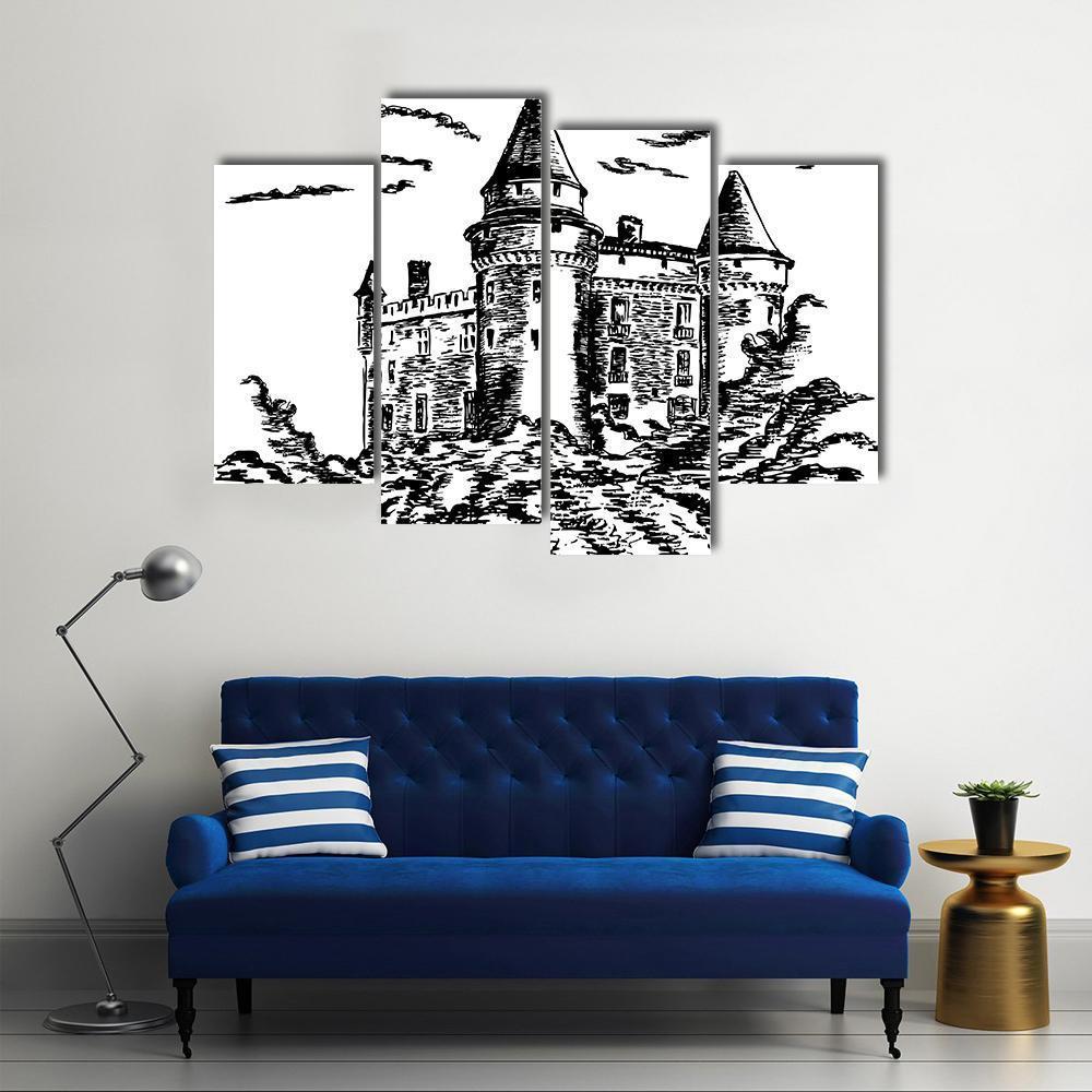 Old Castle Canvas Wall Art-4 Pop-Gallery Wrap-50" x 32"-Tiaracle
