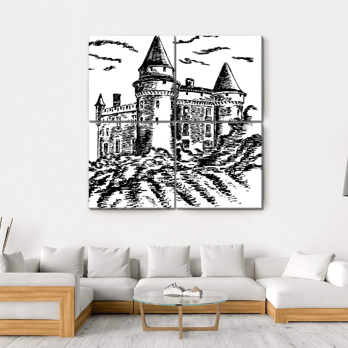 Old Castle Canvas Wall Art-4 Square-Gallery Wrap-17" x 17"-Tiaracle