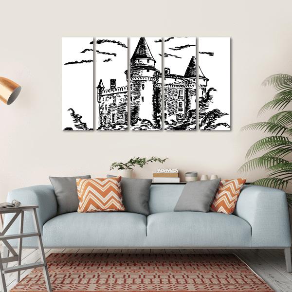 Old Castle Canvas Wall Art-5 Horizontal-Gallery Wrap-22" x 12"-Tiaracle