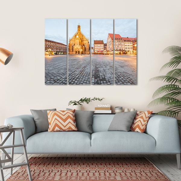 Old Cathedral In Nurnberg City Canvas Wall Art-4 Horizontal-Gallery Wrap-34" x 24"-Tiaracle