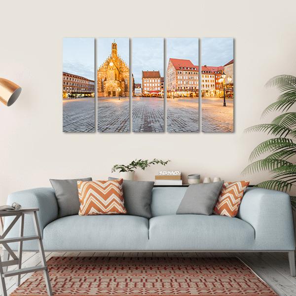 Old Cathedral In Nurnberg City Canvas Wall Art-5 Horizontal-Gallery Wrap-22" x 12"-Tiaracle