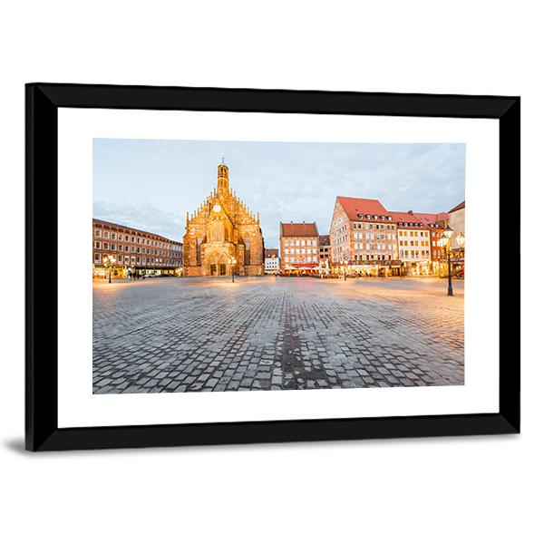 Old Cathedral In Nurnberg City Canvas Wall Art-3 Horizontal-Gallery Wrap-25" x 16"-Tiaracle