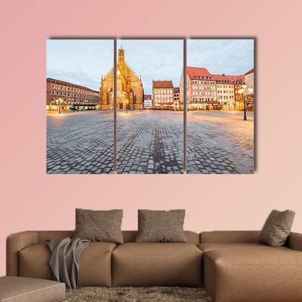 Old Cathedral In Nurnberg City Canvas Wall Art-4 Pop-Gallery Wrap-50" x 32"-Tiaracle