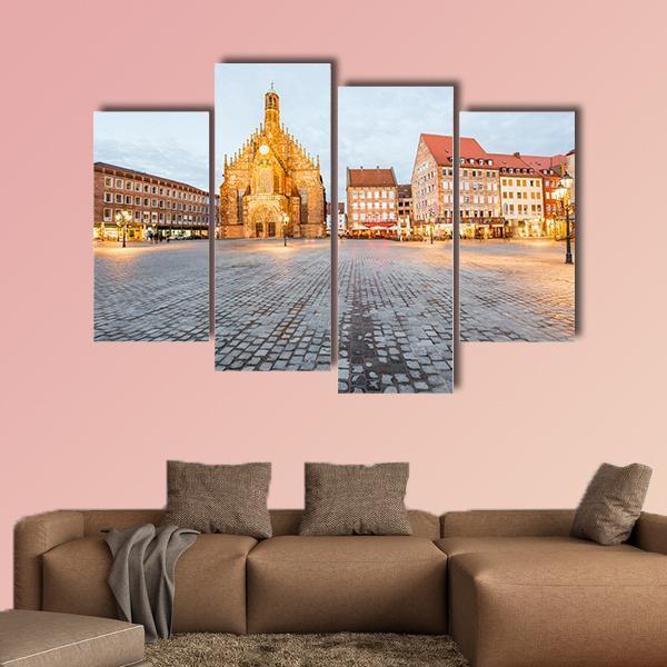 Old Cathedral In Nurnberg City Canvas Wall Art-4 Pop-Gallery Wrap-50" x 32"-Tiaracle