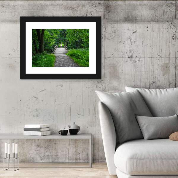 Old Charming Wooden Bridge Canvas Wall Art-3 Horizontal-Gallery Wrap-25" x 16"-Tiaracle