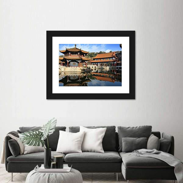 Old Chinese Temple Canvas Wall Art-3 Horizontal-Gallery Wrap-25" x 16"-Tiaracle