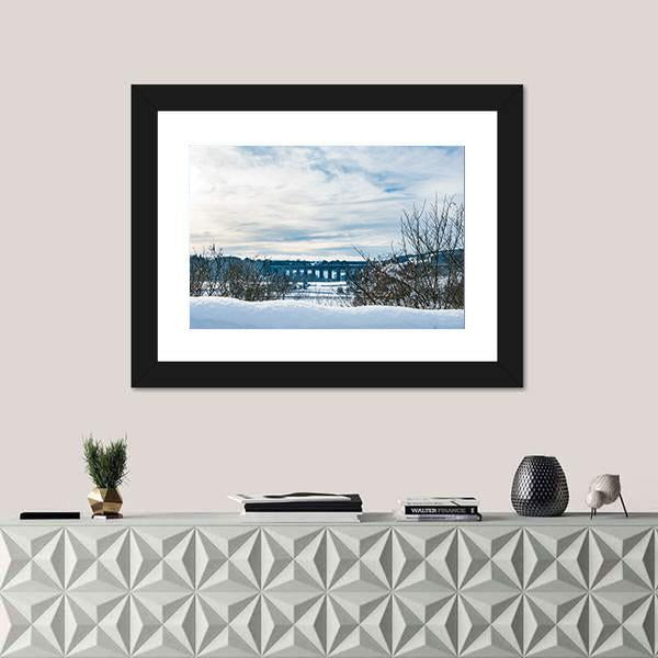 Old Chirk Railway Bridge Canvas Wall Art-1 Piece-Framed Print-20" x 16"-Tiaracle