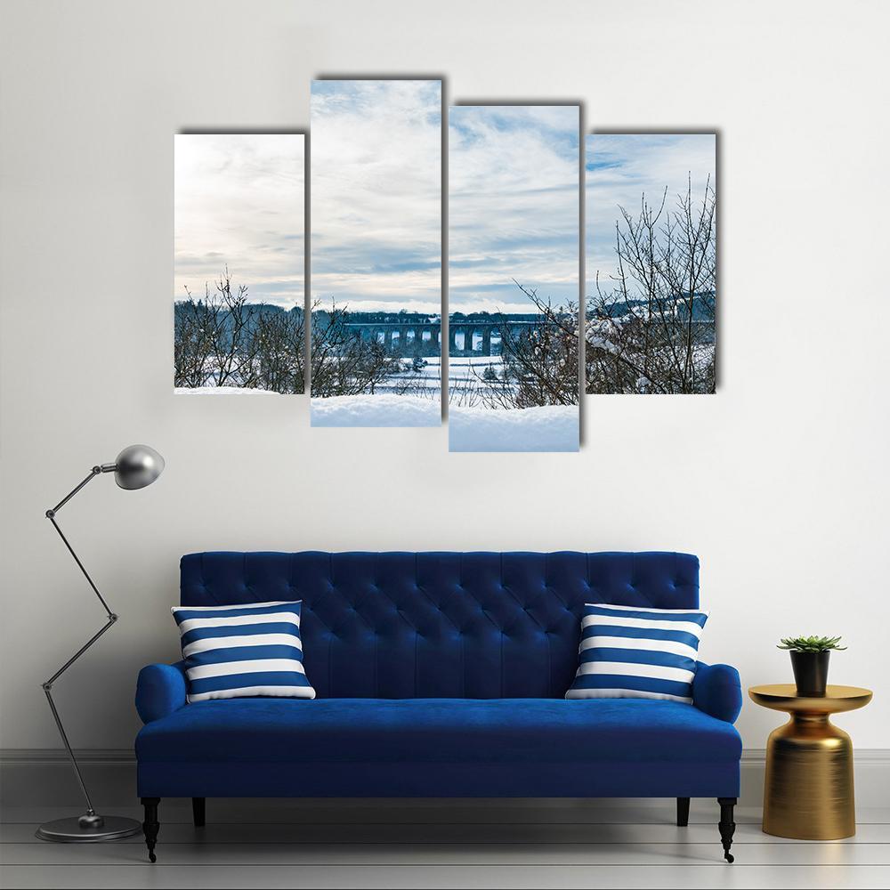 Old Chirk Railway Bridge Canvas Wall Art-4 Pop-Gallery Wrap-50" x 32"-Tiaracle