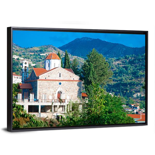 Old Church In Troodos Mountains Canvas Wall Art-3 Horizontal-Gallery Wrap-25" x 16"-Tiaracle