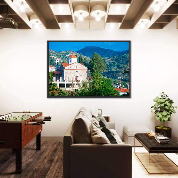 Old Church In Troodos Mountains Canvas Wall Art-3 Horizontal-Gallery Wrap-25" x 16"-Tiaracle