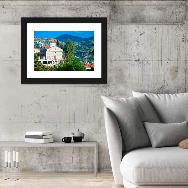 Old Church In Troodos Mountains Canvas Wall Art-3 Horizontal-Gallery Wrap-25" x 16"-Tiaracle