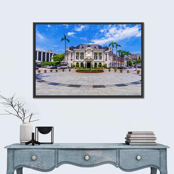 Old City Hall Taiwan Canvas Wall Art-1 Piece-Floating Frame-24" x 16"-Tiaracle