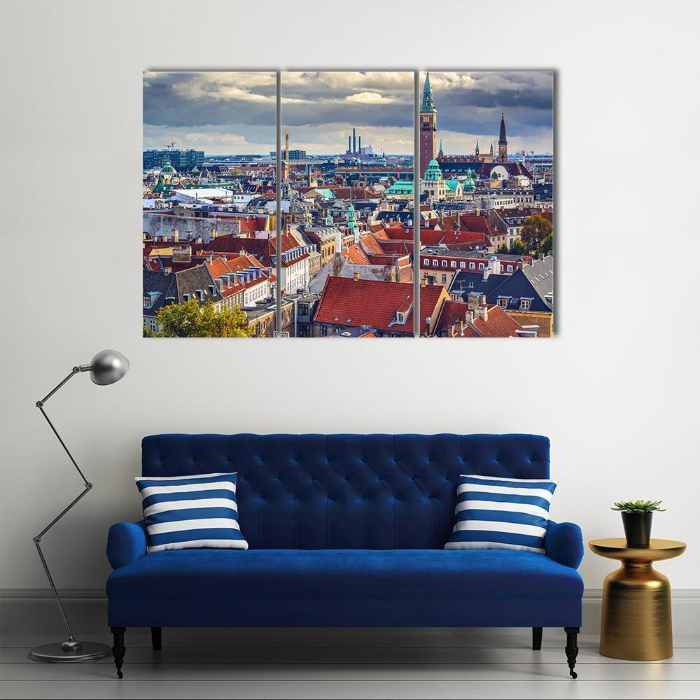 City Skyline Of Copenhagen Canvas Wall Art-3 Horizontal-Gallery Wrap-37" x 24"-Tiaracle