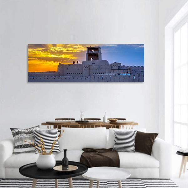 Old City Wall Of Khiva Panoramic Canvas Wall Art-3 Piece-25" x 08"-Tiaracle