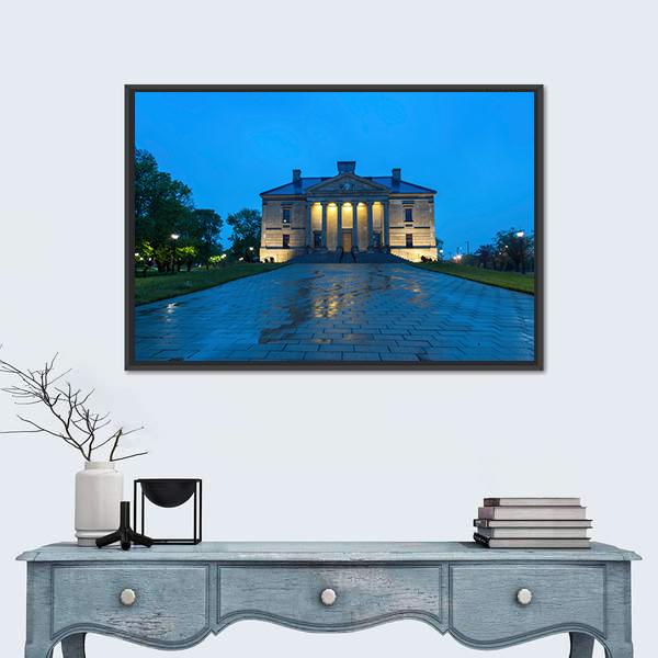 Old Colonial Building Canada Canvas Wall Art-1 Piece-Floating Frame-24" x 16"-Tiaracle