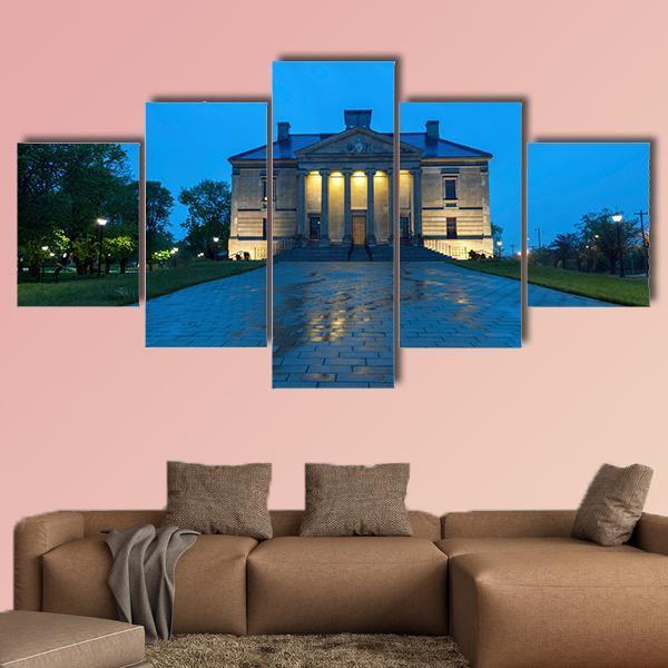 Old Colonial Building Canada Canvas Wall Art-5 Star-Gallery Wrap-62" x 32"-Tiaracle