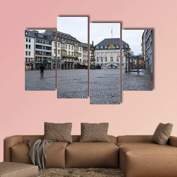 Old Houses In Bonn Canvas Wall Art-4 Pop-Gallery Wrap-50" x 32"-Tiaracle