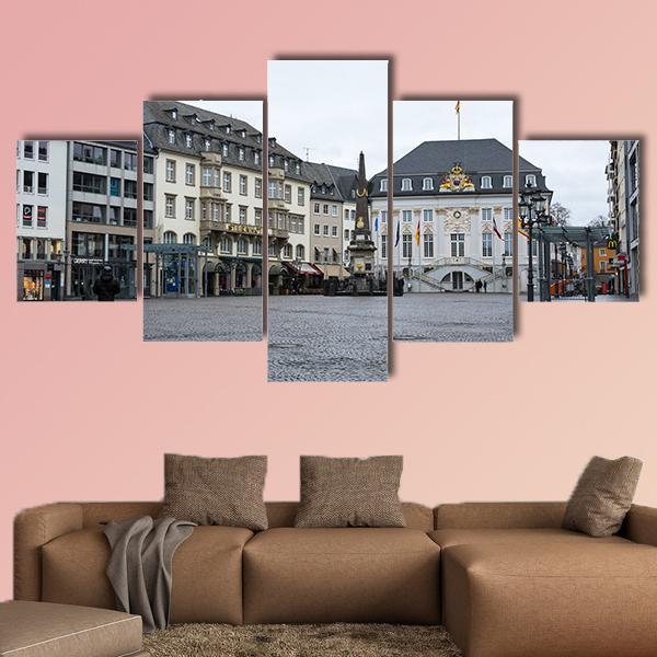 Old Houses In Bonn Canvas Wall Art-5 Star-Gallery Wrap-62" x 32"-Tiaracle