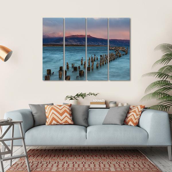 Old Landing Stage Chile Canvas Wall Art-4 Horizontal-Gallery Wrap-34" x 24"-Tiaracle