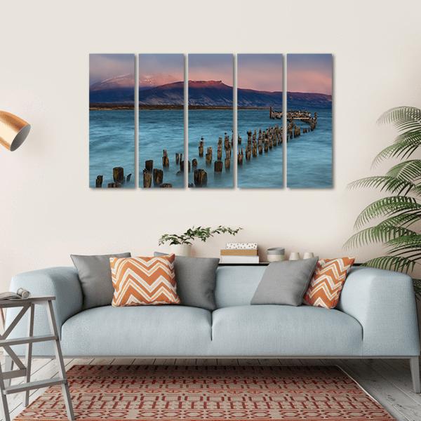 Old Landing Stage Chile Canvas Wall Art-5 Horizontal-Gallery Wrap-22" x 12"-Tiaracle