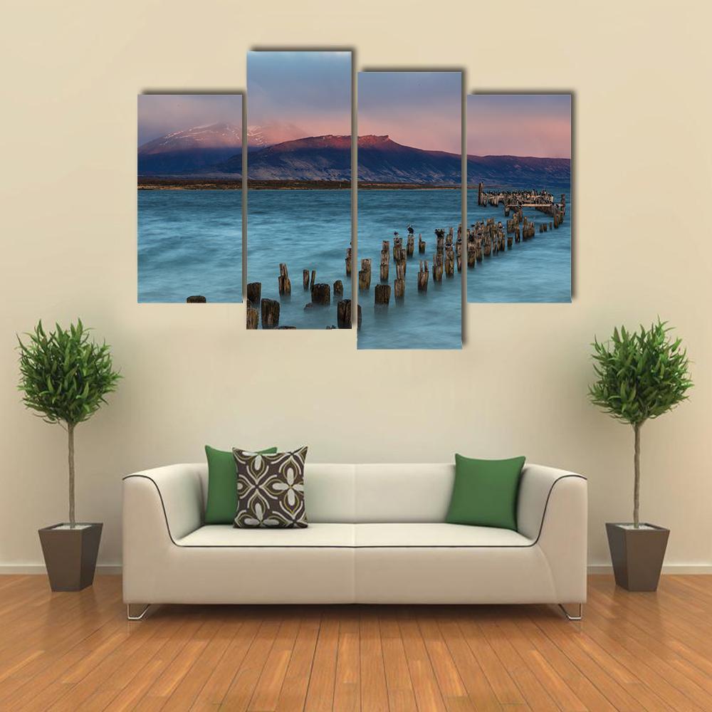 Old Landing Stage Chile Canvas Wall Art-4 Pop-Gallery Wrap-50" x 32"-Tiaracle