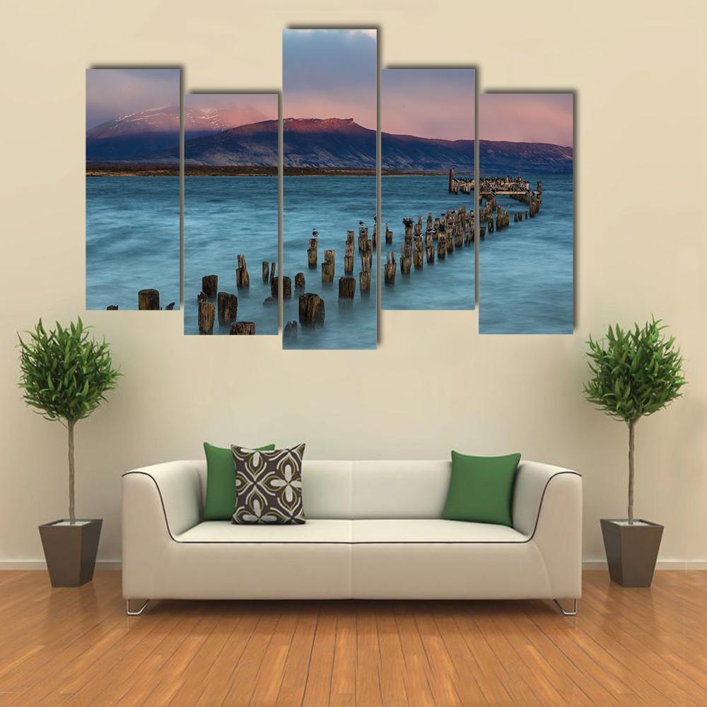 Old Landing Stage Chile Canvas Wall Art-5 Pop-Gallery Wrap-47" x 32"-Tiaracle