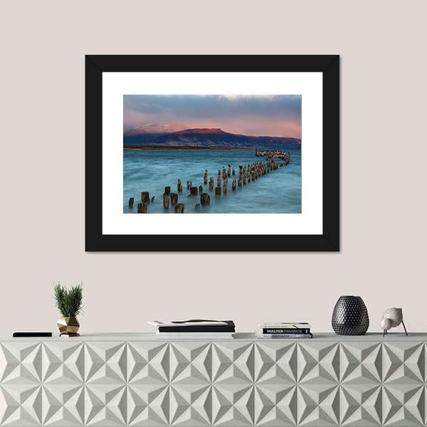 Old Landing Stage Chile Canvas Wall Art-1 Piece-Framed Print-20" x 16"-Tiaracle