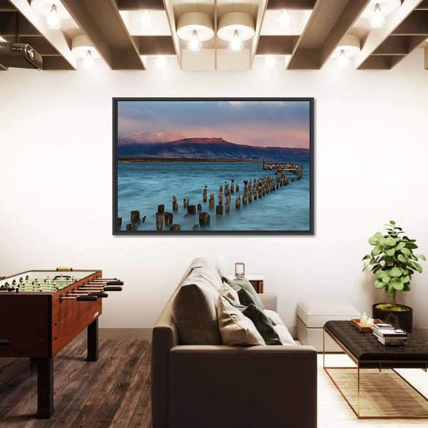 Old Landing Stage Chile Canvas Wall Art-3 Horizontal-Gallery Wrap-25" x 16"-Tiaracle