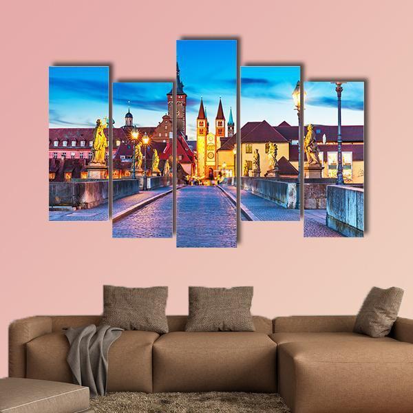 Old Town Of Wurzburg Canvas Wall Art-5 Pop-Gallery Wrap-47" x 32"-Tiaracle