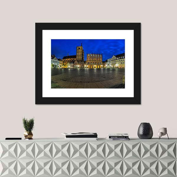 Old Market Square Germany Canvas Wall Art-1 Piece-Framed Print-20" x 16"-Tiaracle