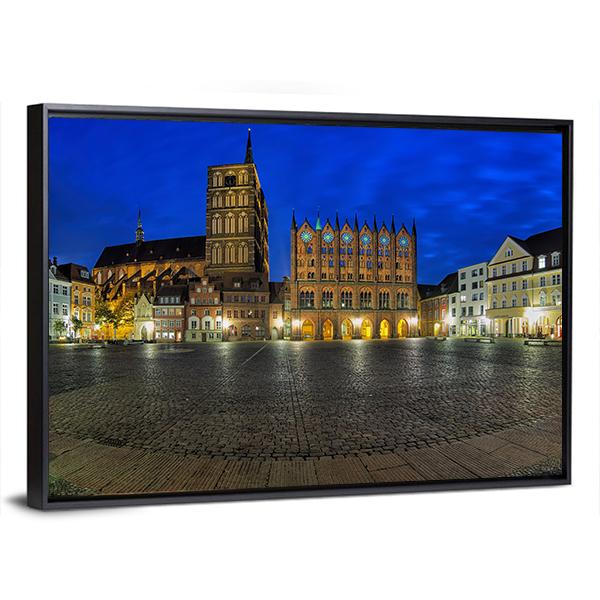 Old Market Square Germany Canvas Wall Art-3 Horizontal-Gallery Wrap-25" x 16"-Tiaracle