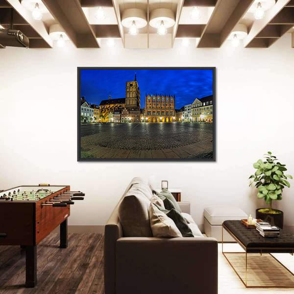 Old Market Square Germany Canvas Wall Art-3 Horizontal-Gallery Wrap-25" x 16"-Tiaracle