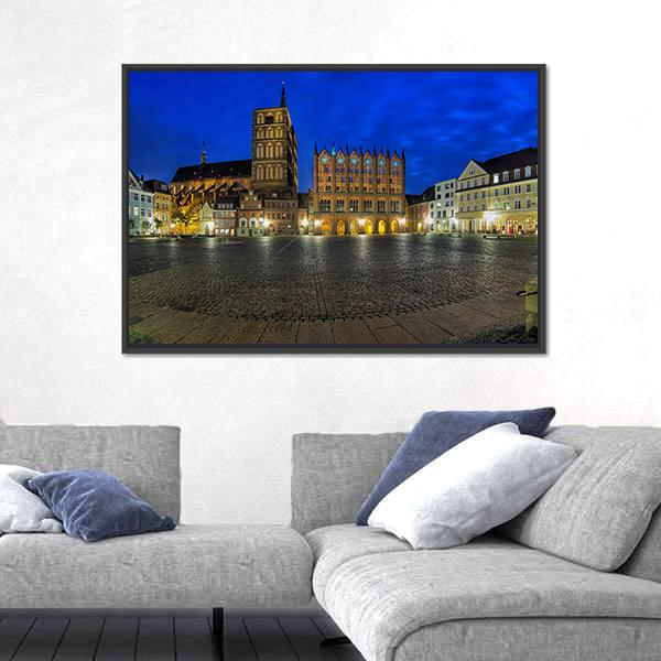 Old Market Square Germany Canvas Wall Art-3 Horizontal-Gallery Wrap-25" x 16"-Tiaracle