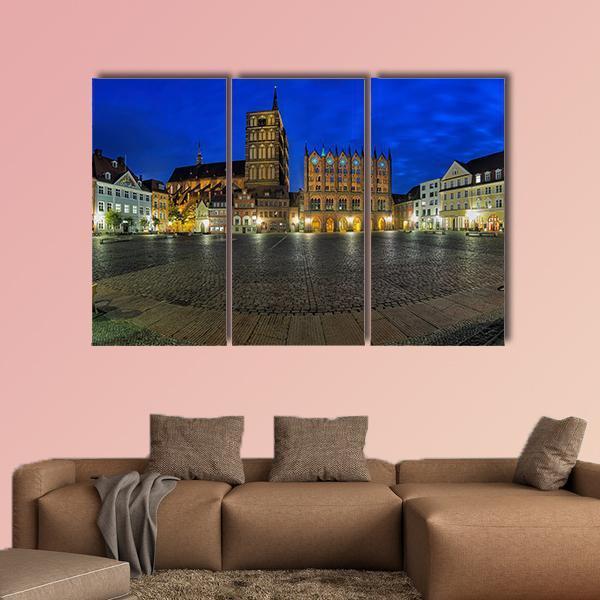 Old Market Square Germany Canvas Wall Art-3 Horizontal-Gallery Wrap-37" x 24"-Tiaracle