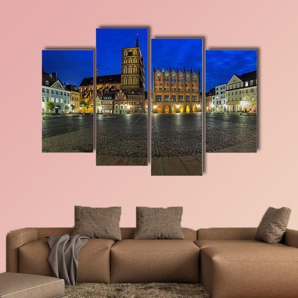 Old Market Square Germany Canvas Wall Art-4 Pop-Gallery Wrap-50" x 32"-Tiaracle