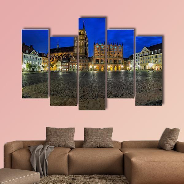 Old Market Square Germany Canvas Wall Art-5 Pop-Gallery Wrap-47" x 32"-Tiaracle