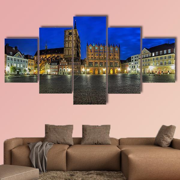 Old Market Square Germany Canvas Wall Art-5 Pop-Gallery Wrap-47" x 32"-Tiaracle