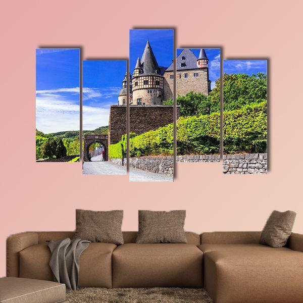 Old Medieval Castle Burresheim Canvas Wall Art-5 Pop-Gallery Wrap-47" x 32"-Tiaracle