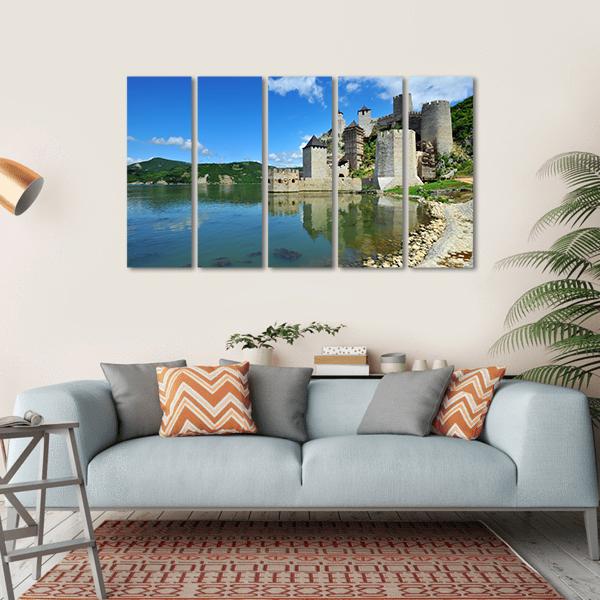Golubac Village Serbia Canvas Wall Art-5 Horizontal-Gallery Wrap-22" x 12"-Tiaracle