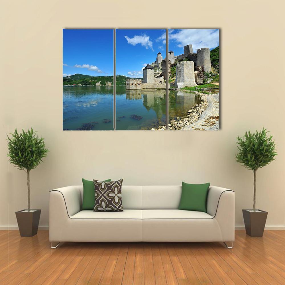 Golubac Village Serbia Canvas Wall Art-3 Horizontal-Gallery Wrap-37" x 24"-Tiaracle