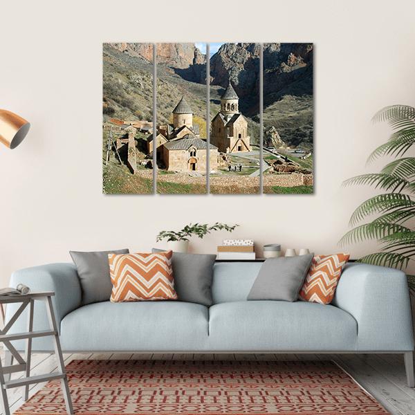 Old Medieval Monastery Complex Canvas Wall Art-4 Horizontal-Gallery Wrap-34" x 24"-Tiaracle