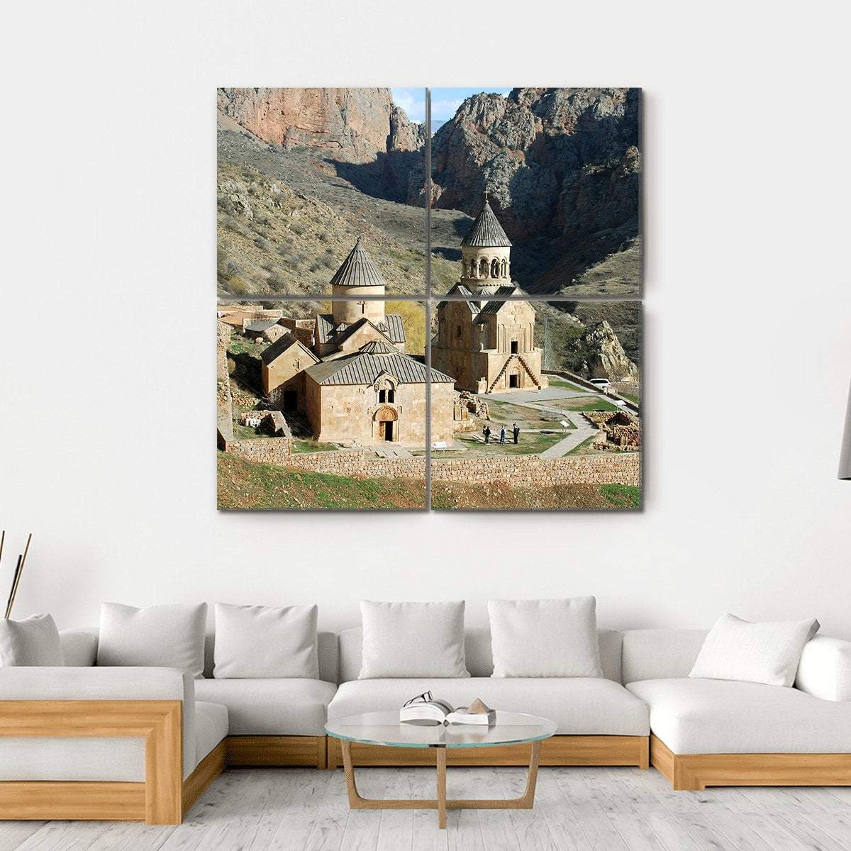 Old Medieval Monastery Complex Canvas Wall Art-4 Square-Gallery Wrap-17" x 17"-Tiaracle