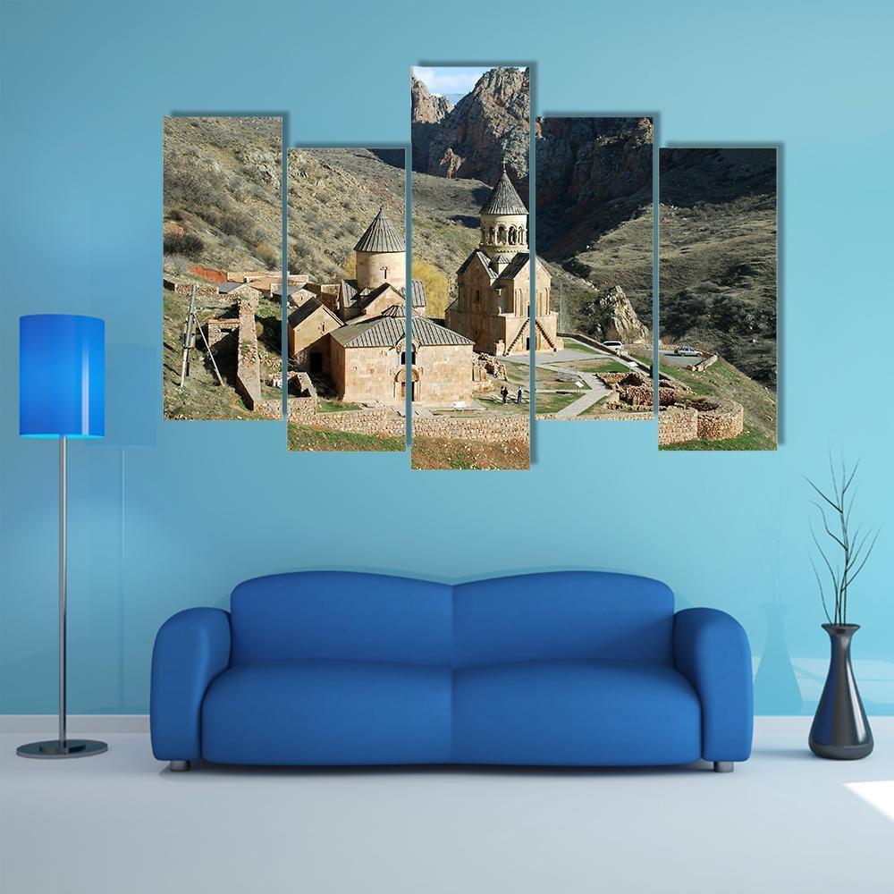 Old Medieval Monastery Complex Canvas Wall Art-5 Pop-Gallery Wrap-47" x 32"-Tiaracle