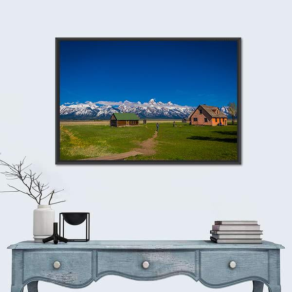 Old Mormon Barn Canvas Wall Art-1 Piece-Floating Frame-24" x 16"-Tiaracle