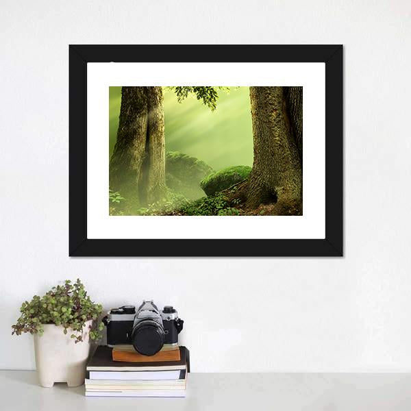 Old Mossy Trees Canvas Wall Art-1 Piece-Framed Print-20" x 16"-Tiaracle