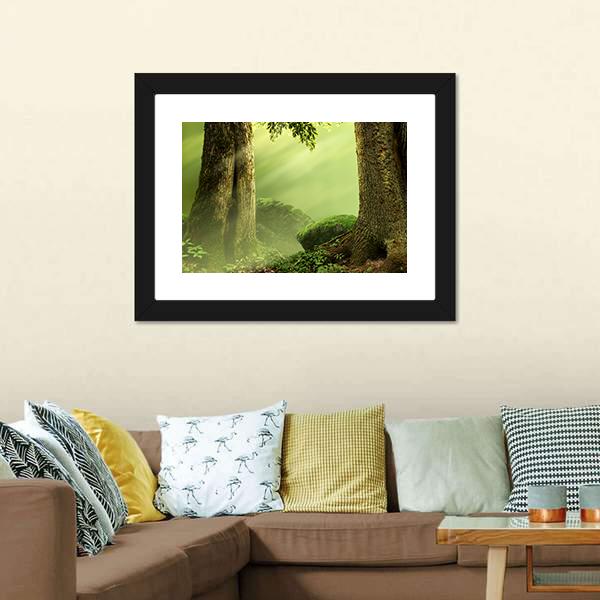 Old Mossy Trees Canvas Wall Art-3 Horizontal-Gallery Wrap-25" x 16"-Tiaracle