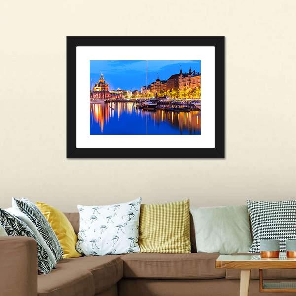 Old Port In Helsinki Canvas Wall Art-1 Piece-Framed Print-20" x 16"-Tiaracle